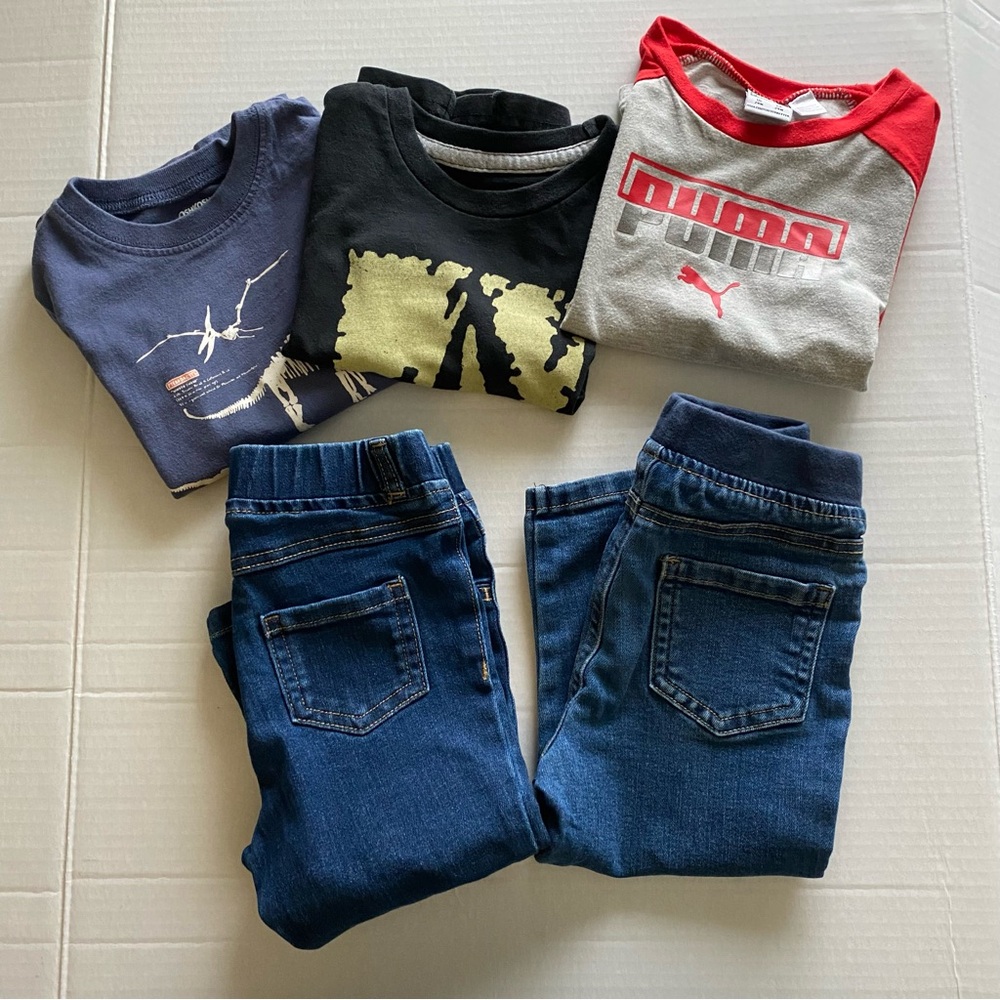 Boys T-Shirts Volcom Puma Oshkosh Pants Jeans Bundle Lot Size 24 Months/2T